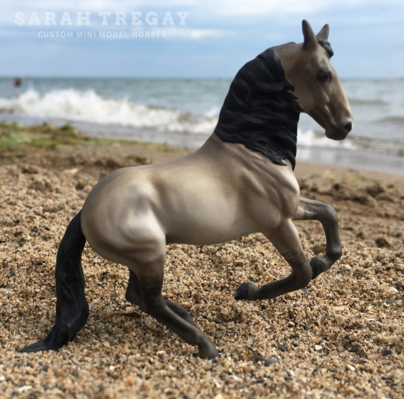 Alborozo breyer stablemate custom mini model horse in Grullo by Sarah Tregay