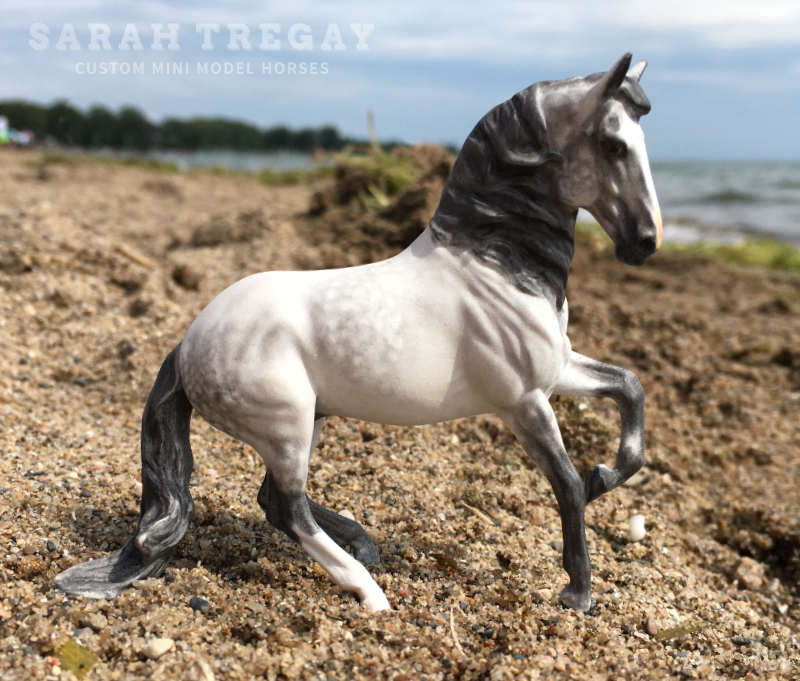 Alborozo breyer stablemate custom mini model horse in gray by Sarah Tregay