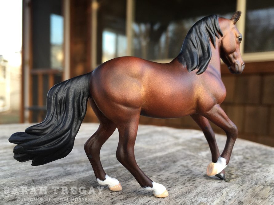 CM Breyer by Sarah Tregay, a Custom Mini/ Breyer Stablemate Model Horse to Morgan dark bay stallion