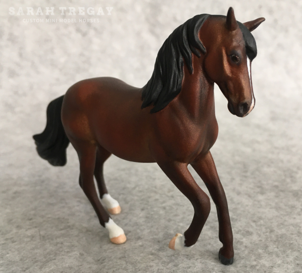 CM Breyer by Sarah Tregay, a Custom Mini/ Breyer Stablemate Model Horse to Morgan dark bay stallion