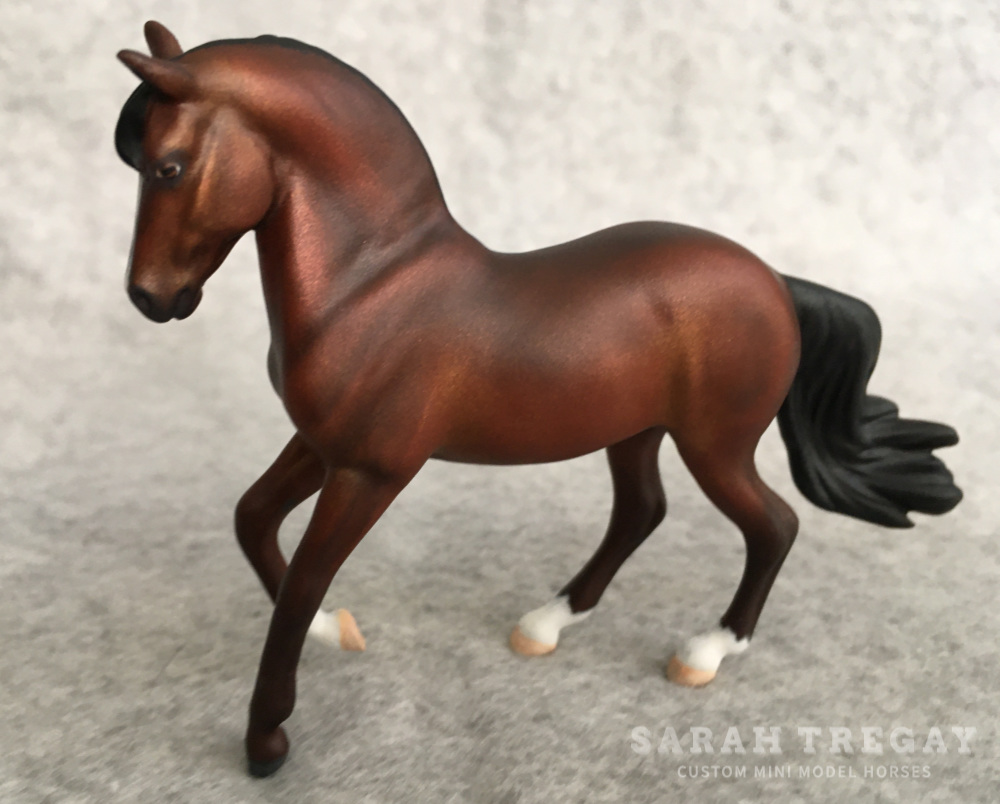 CM Breyer by Sarah Tregay, a Custom Mini/ Breyer Stablemate Model Horse to Morgan dark bay stallion