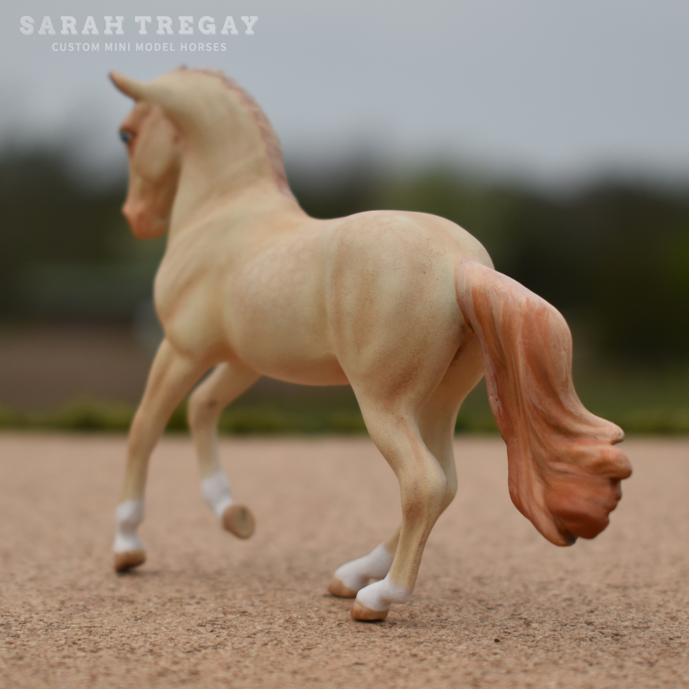 CM Breyer by Sarah Tregay, a Custom Mini/ Stablemate Model Horse to cremello Morgan