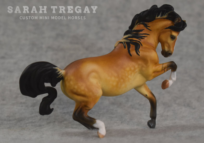 Custom Breyer Stablemate Croi in buckskin, a custom mini model horse by Sarah Tregay 