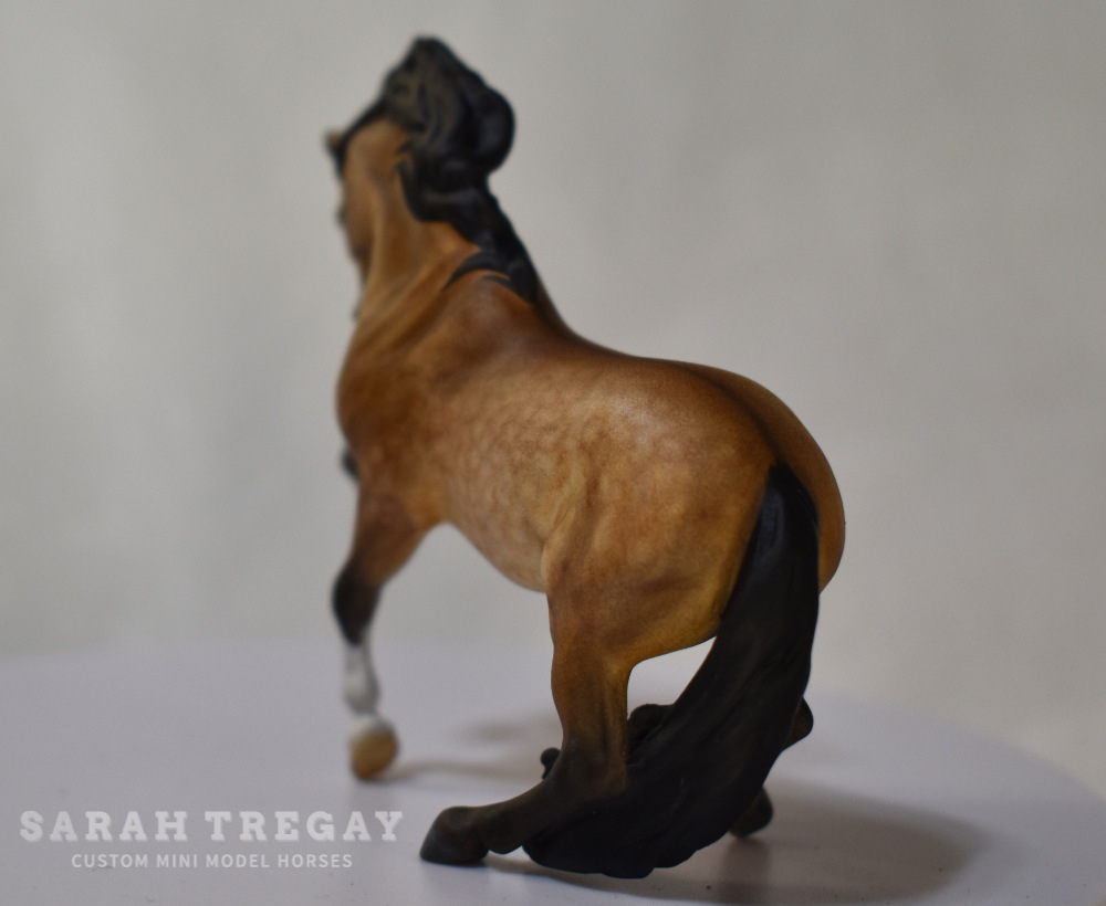 CM Breyer by Sarah Tregay, a Custom Mini/ Stablemate Model Horse Dapple Sooty Buckskin Connemara