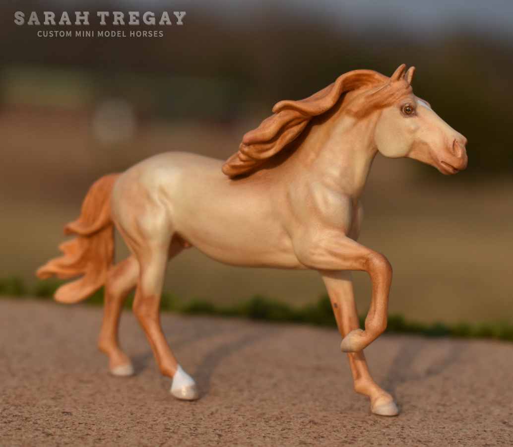 CM Breyer by Sarah Tregay, a Custom Mini/ Stablemate Model Horse to champagne lusitano / Spanish breed