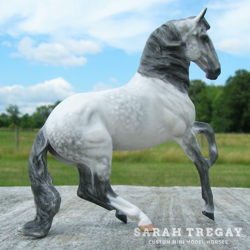 CM mini Alborozo Model / Breyer Stablemate Custom horse by Sarah Tregay in dapple gray