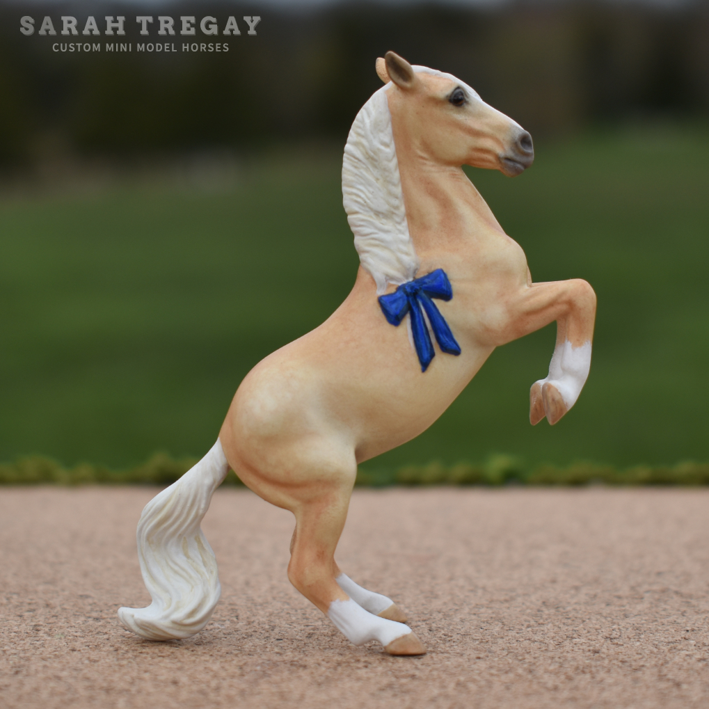 CM Breyer by Sarah Tregay, a Dapple Palomino Custom Mini/ Stablemate Model Horse Breyer Darwin mold