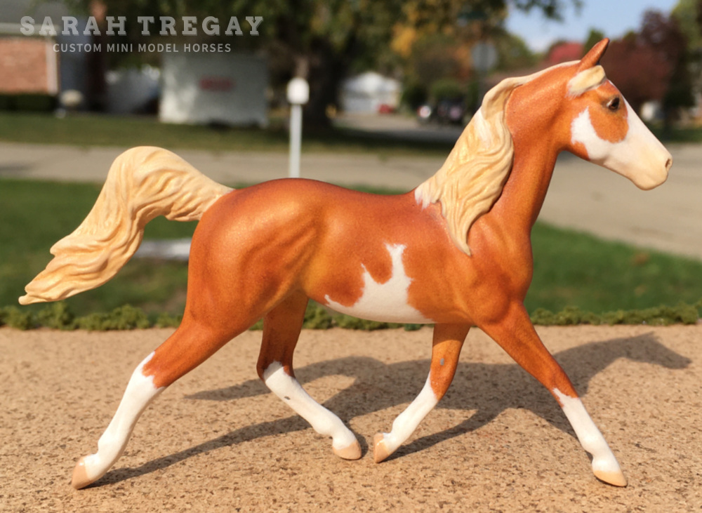 CM Breyer by Sarah Tregay, a Custom Mini/ Breyer Stablemate Model Horse to Pintabian Mare in sorrel pinto