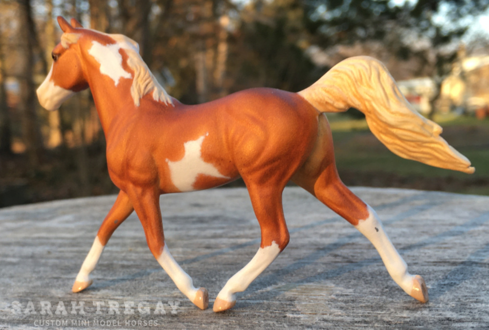 CM Breyer by Sarah Tregay, a Custom Mini/ Breyer Stablemate Model Horse to Pintabian Mare in sorrel pinto
