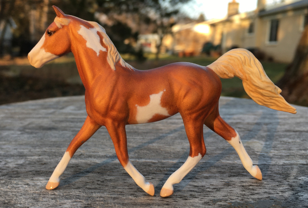 CM Breyer by Sarah Tregay, a Custom Mini/ Breyer Stablemate Model Horse to Pintabian Mare in sorrel pinto