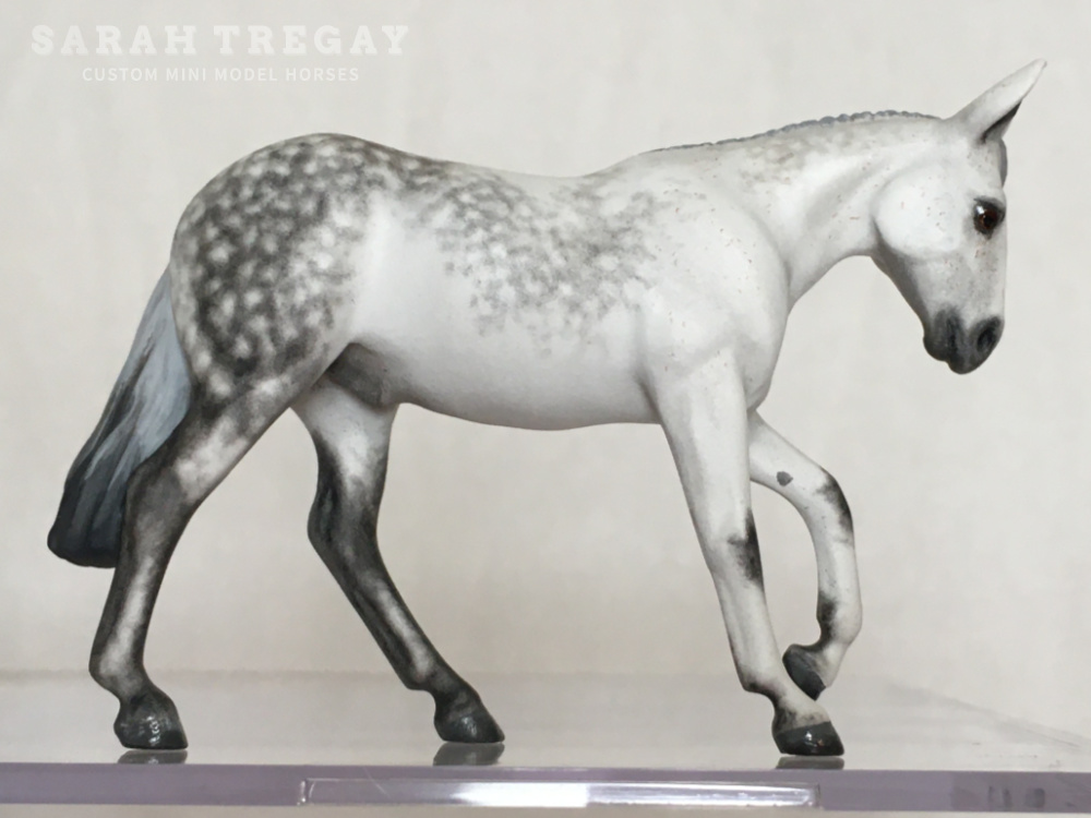 CM model horse mule Custom Breyer Stablemate (mini) by Sarah Tregay dapple gray mule 