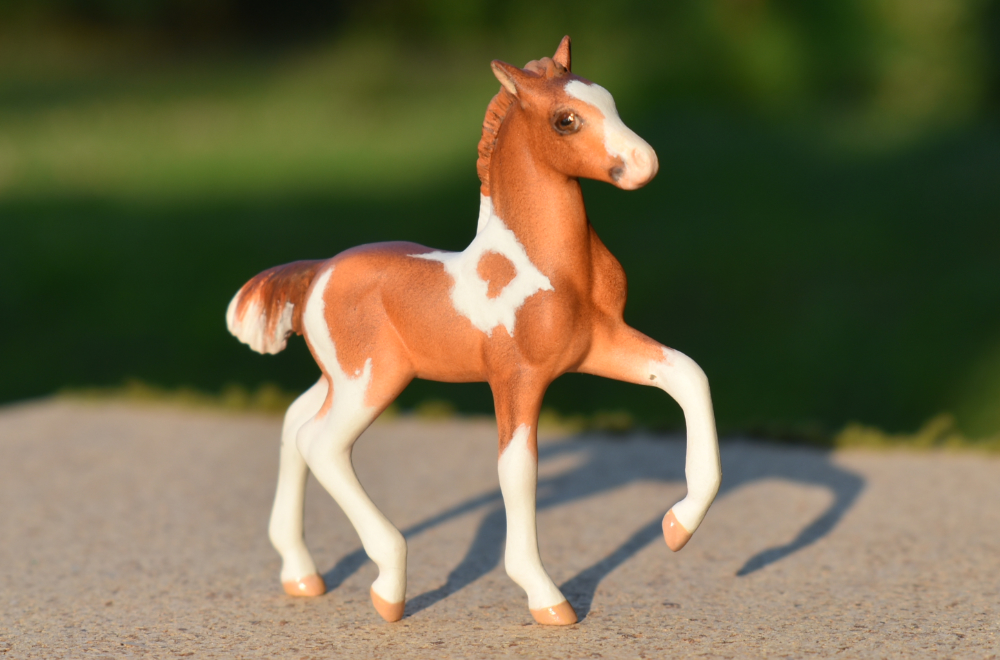 CM Breyer by Sarah Tregay, a Custom Mini/ pinto saddlebred foal horse sculpture 