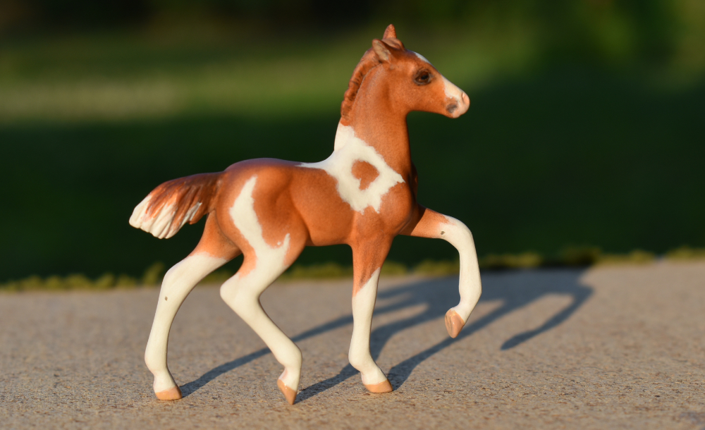 CM Breyer by Sarah Tregay, a Custom Mini/ pinto saddlebred foal horse sculpture 
