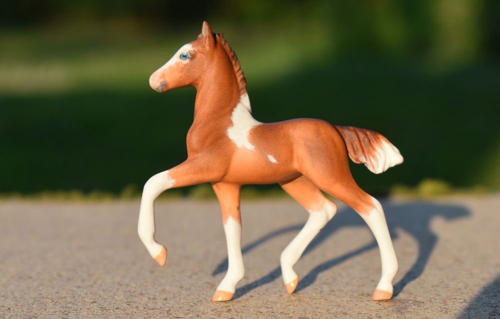 CM Breyer by Sarah Tregay, a Custom Mini/ pinto saddlebred foal horse sculpture 