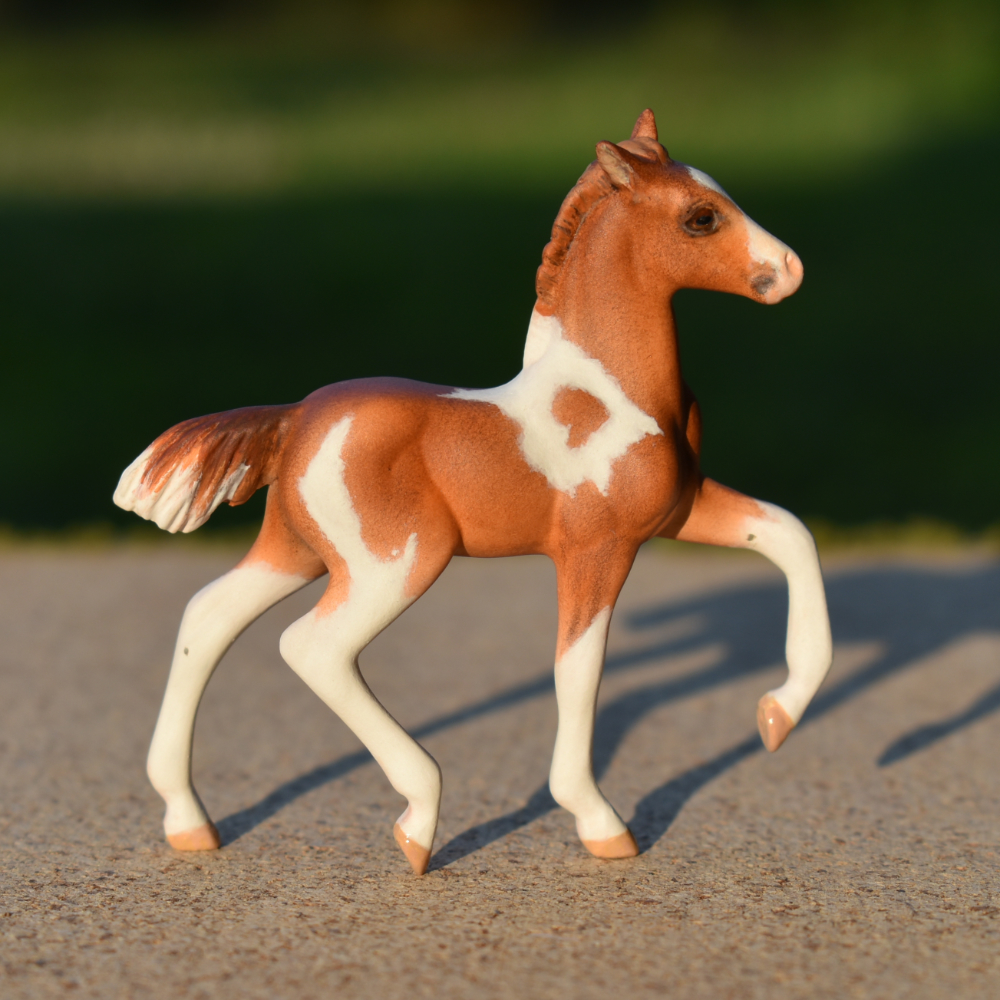 Chestnut pinto/pintabian Model horse (Breyer Stablemate) mare by Sarah Tregay