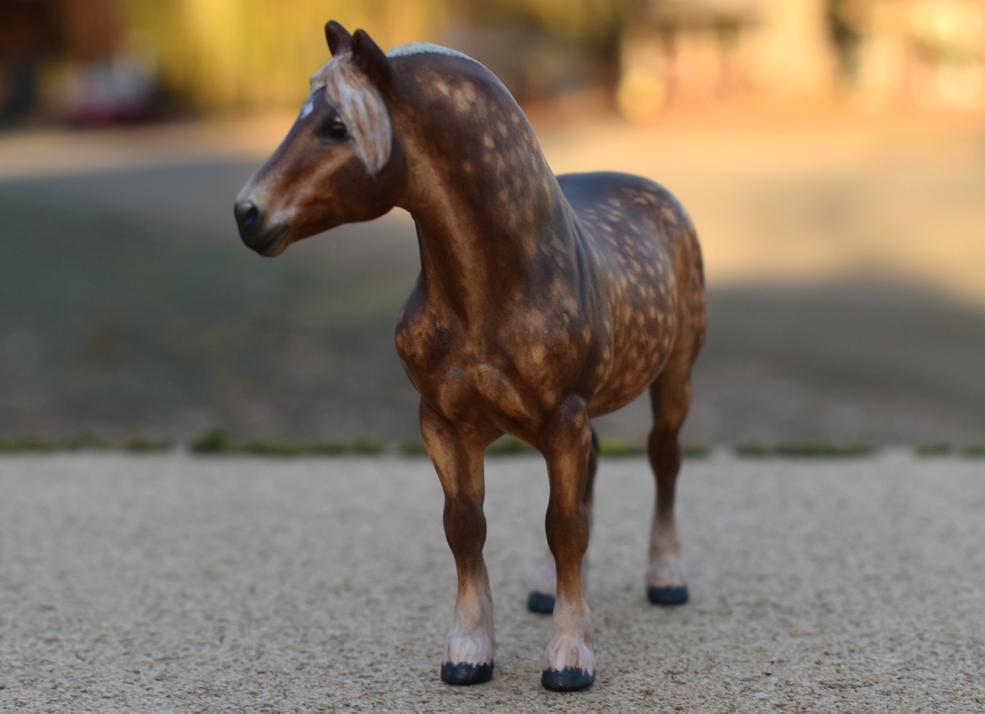 CM Breyer by Sarah Tregay, a Custom Mini/ Stablemate Model Horse to rdapple liver chestnut Rhenish German Coldblood stallion
