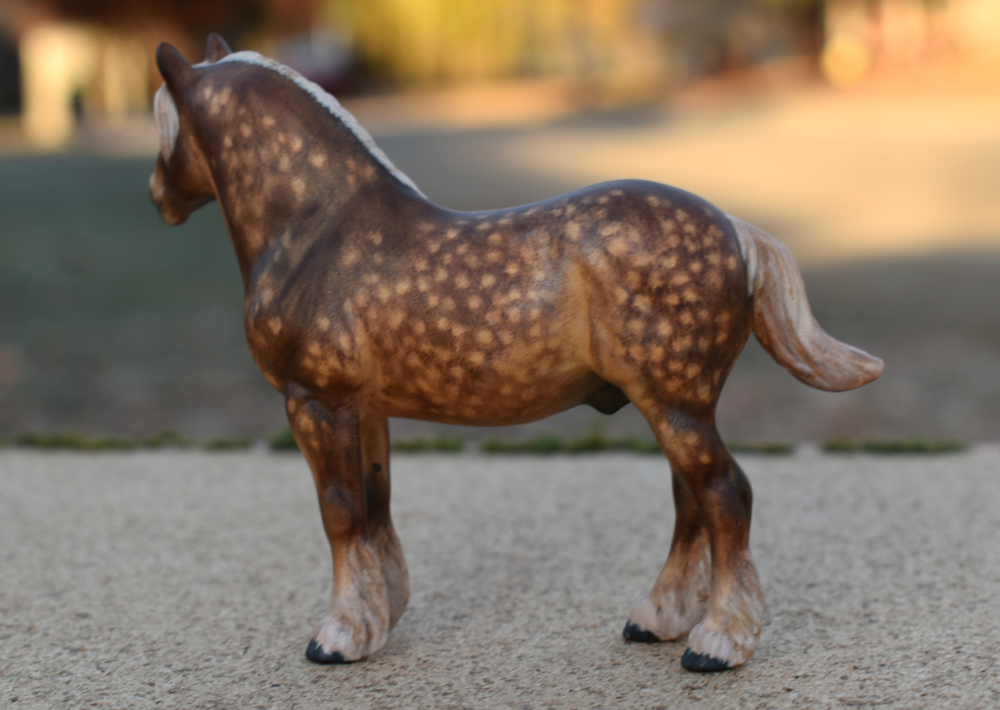 CM Breyer by Sarah Tregay, a Custom Mini/ Stablemate Model Horse to rdapple liver chestnut Rhenish German Coldblood stallion