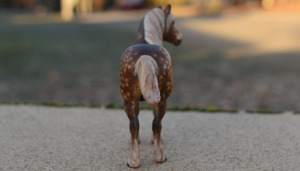 CM Breyer by Sarah Tregay, a Custom Mini/ Stablemate Model Horse to rdapple liver chestnut Rhenish German Coldblood stallion