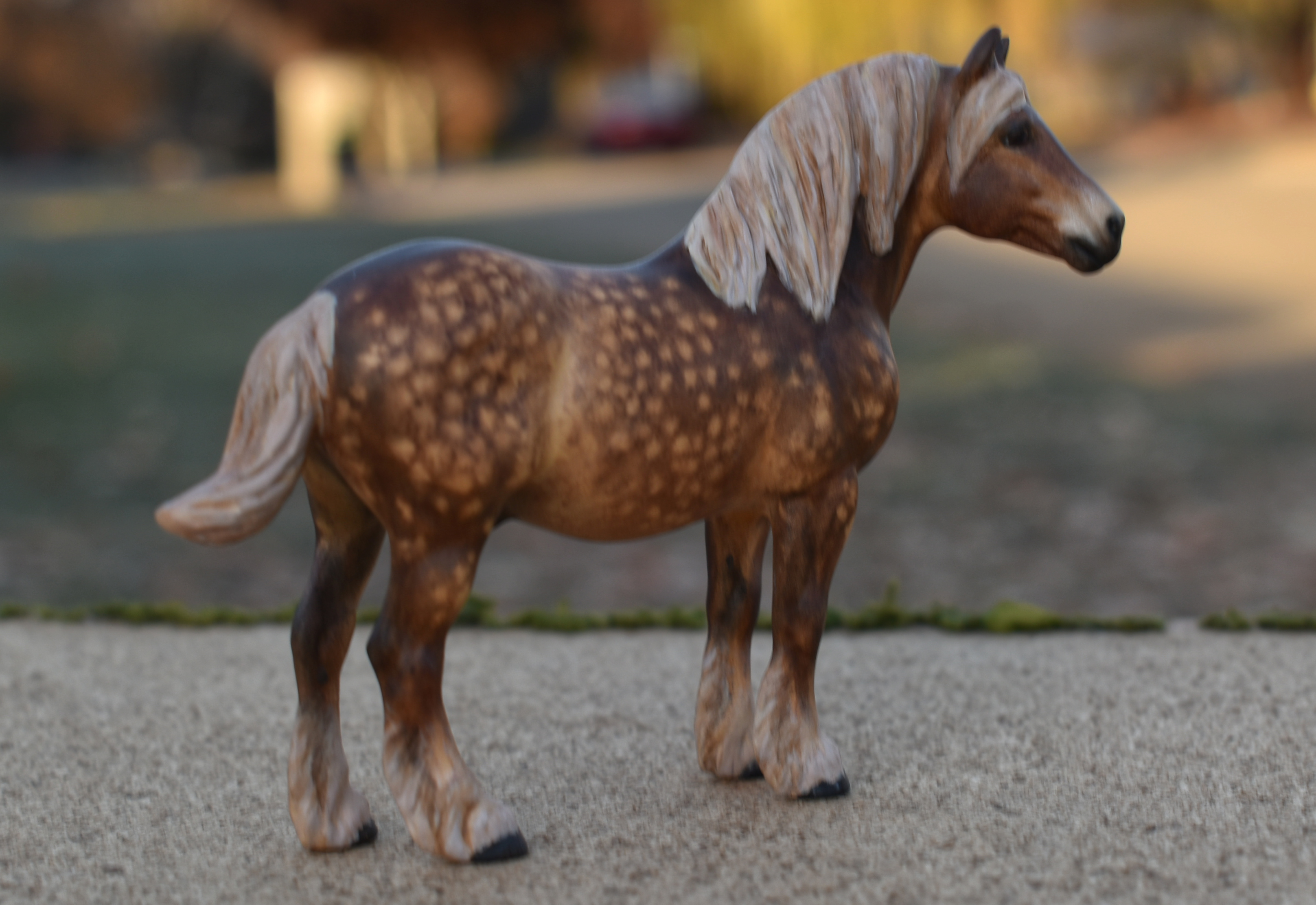 CM Breyer by Sarah Tregay, a Custom Mini/ Stablemate Model Horse to rdapple liver chestnut Rhenish German Coldblood stallion