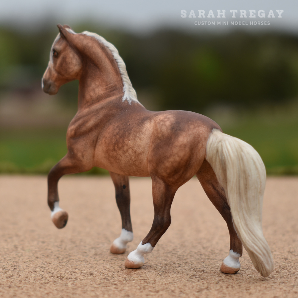 CM Breyer by Sarah Tregay, a dapple liver chestnut Rocky Mountain Horse stallion  Custom Mini/ Stablemate Model Horse Breyer 