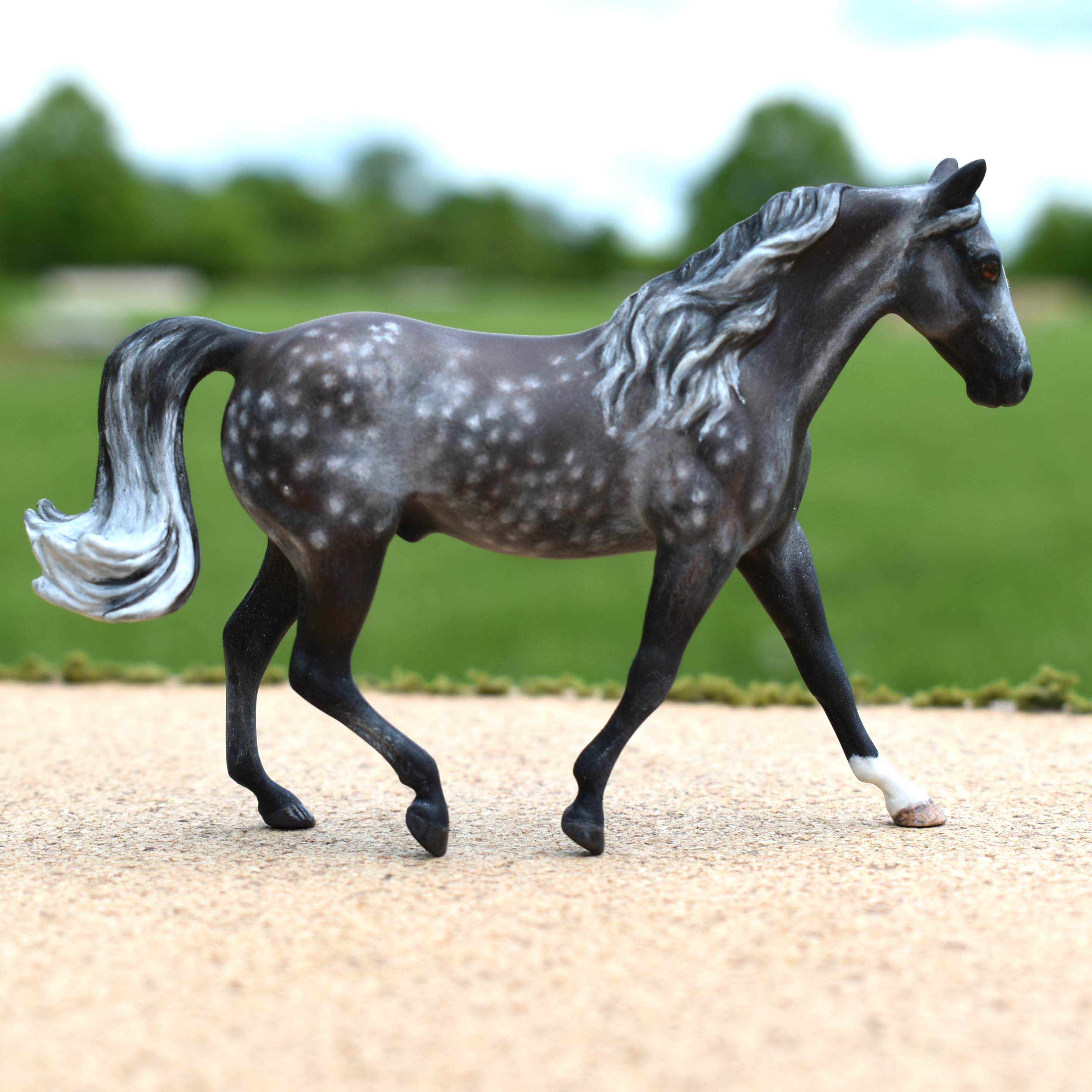 Custom mini  Model horse MFT dark dapple gray by Sarah Tregay