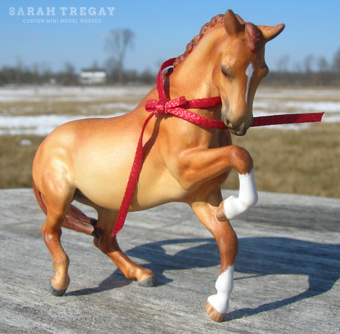 CM Breyer Croi Stablemate, a red dun German riding pony mare by Sarah Tregay, a Custom Mini/ Stablemate Model Horse 