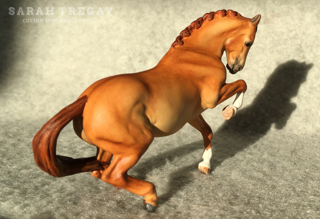 CM Breyer Croi Stablemate,  a red dun German riding mare by Sarah Tregay, a Custom Mini/ Stablemate Model Horse