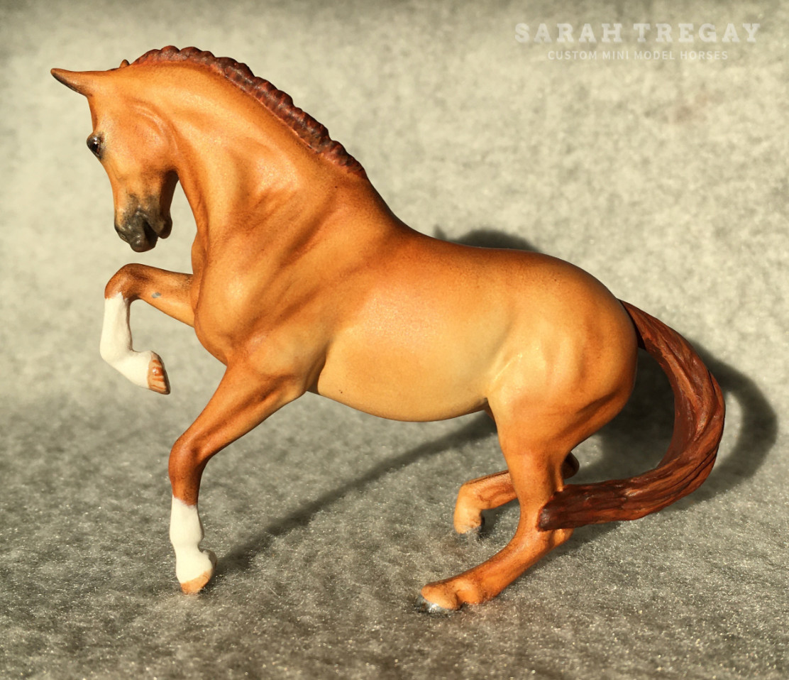 CM Breyer Croi Stablemate,   a red dun German riding pony mare by Sarah Tregay, a Custom Mini/ Stablemate Model Horse 