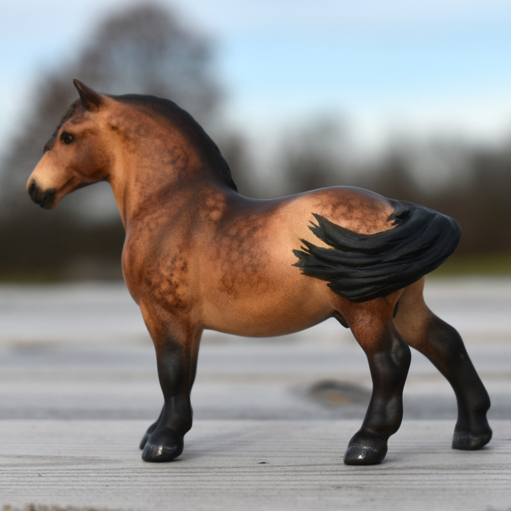 G1 drafter in dapple bay Model horse (Breyer Stablemate)  by Sarah Tregay