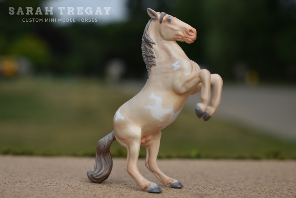 CM perlino pinto by Sarah Tregay, a Custom Mini/ Stablemate Model Horse 