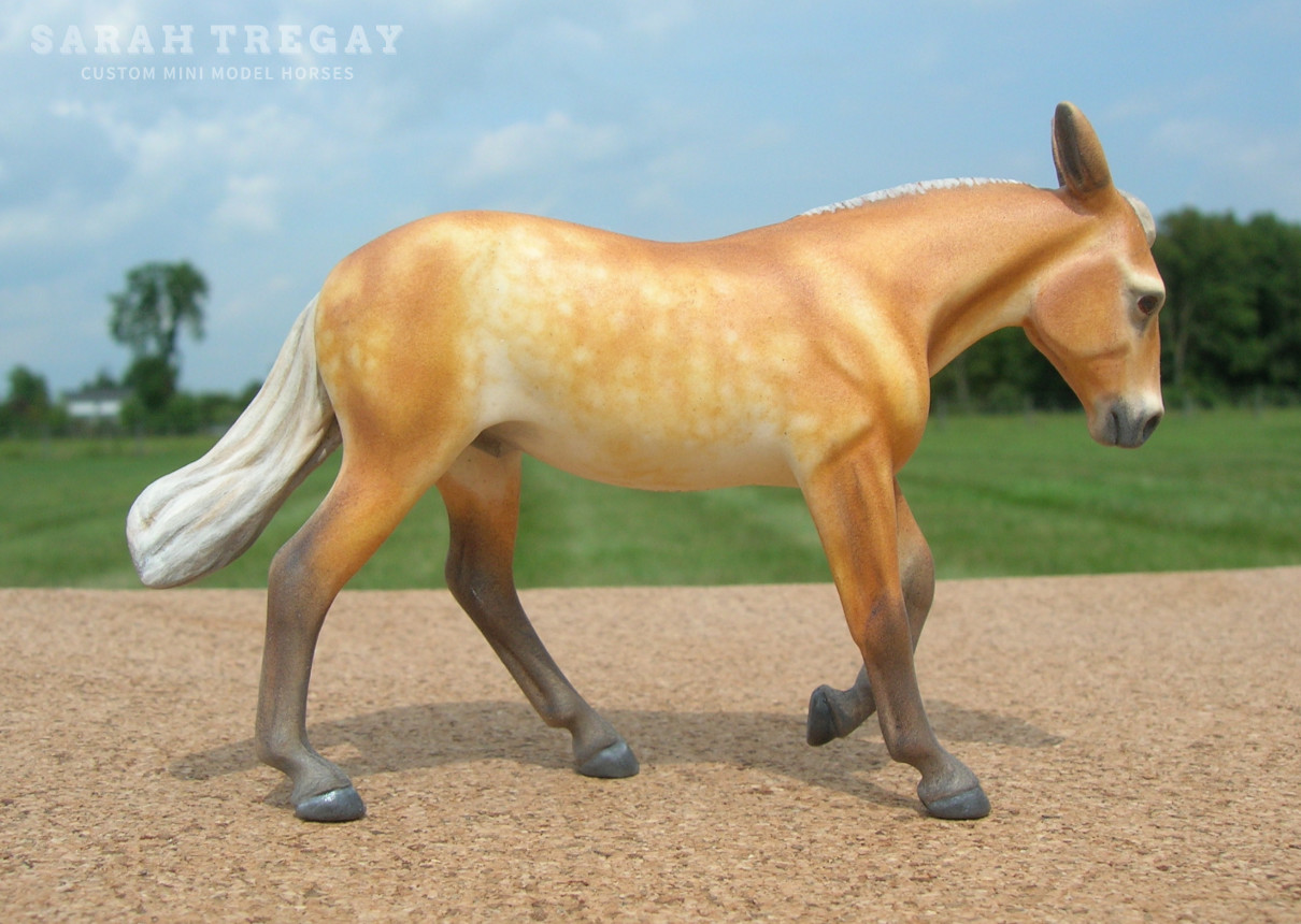 CM model horse mule Custom Breyer Stablemate (mini) by Sarah Tregay chestnut mule silver dapple