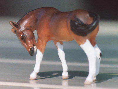 Bay Mule Stablemate Custom mini model horse by Sarah Tregay