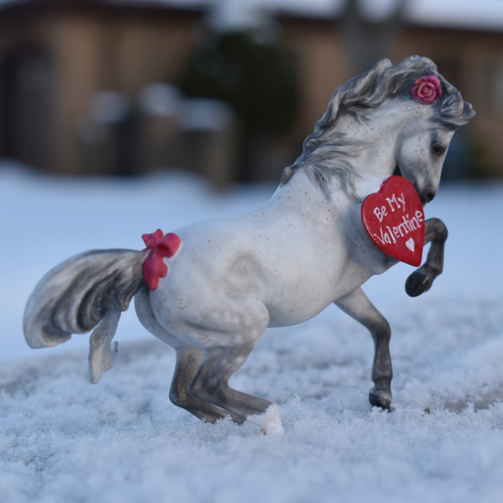 Valentines Day Croi Fleabitten Gray Welsh Pony Mare CM Breyer by Sarah Tregay, a Custom Mini/ Stablemate Model Horse 