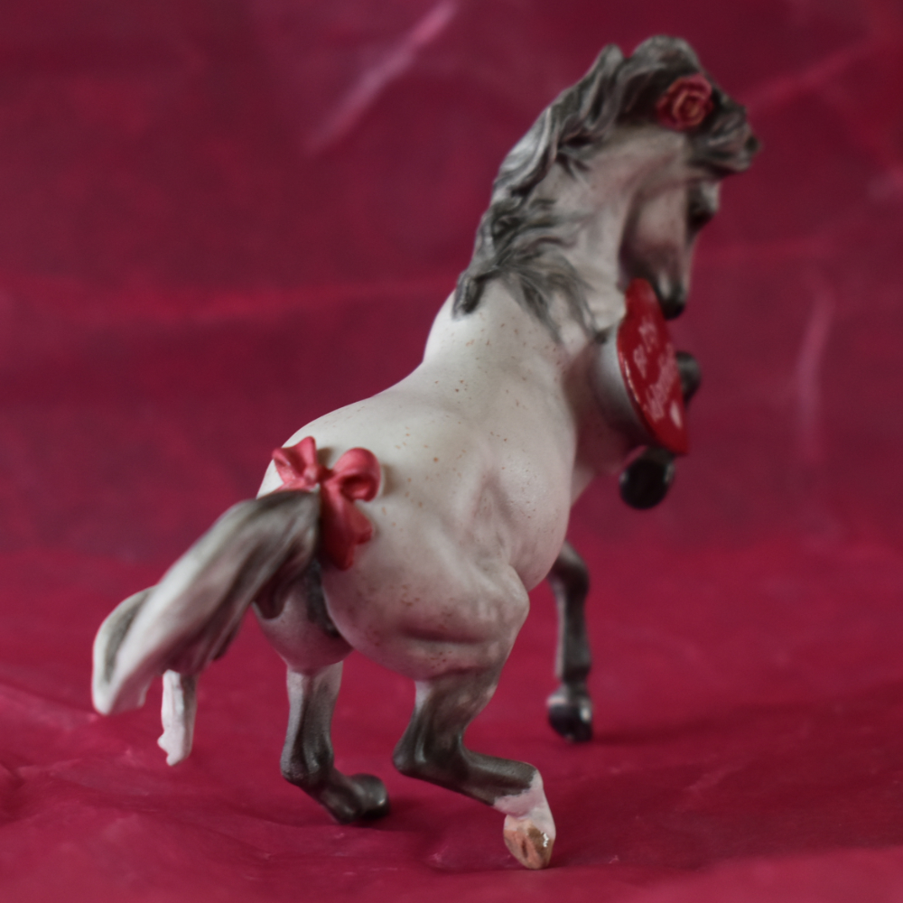 Valentines Day Croi Fleabitten Gray Welsh Pony Mare CM Breyer by Sarah Tregay, a Custom Mini/ Stablemate Model Horse 