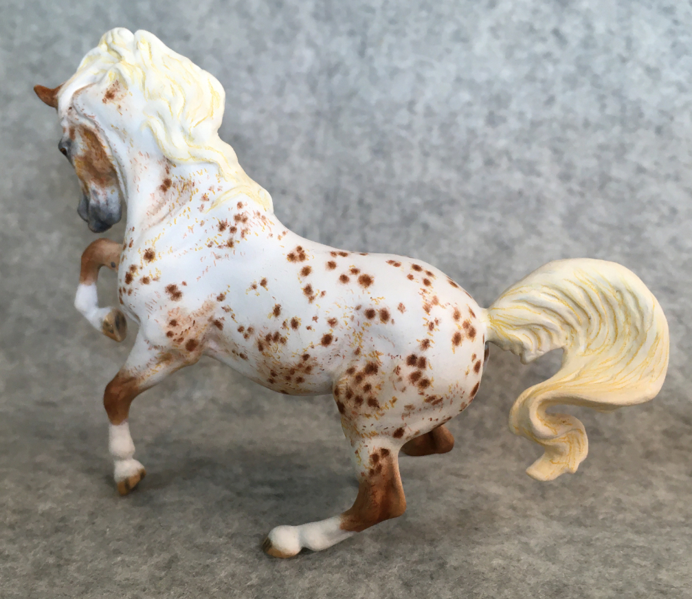 CM Breyer by Sarah Tregay, a sorrel roan appaloosa POA mare Custom Mini/ Stablemate Model Horse Breyer croi mold