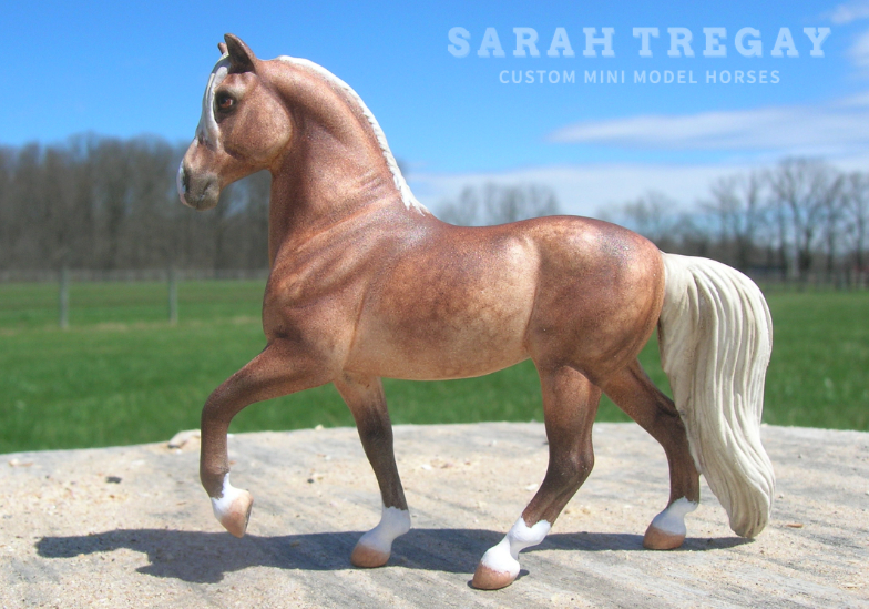 Silver Dapple breyer stablemate custom mini model horse by Sarah Tregay