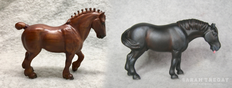 Breyer Stablemate Mold: Mini Clydesdale Stallion (M1) by Chris Hess, 2020 and custom mini by Sarah Tregay