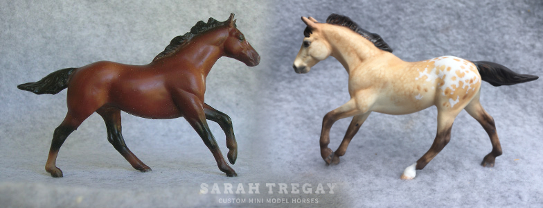 Breyer Stablemate Mold: Seabiscuit (G1) - by Maureen Love, 1976 and custom mini by Sarah Tregay