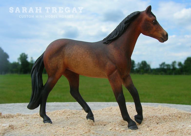 Dapple bay quarter horse mare. Pastel.