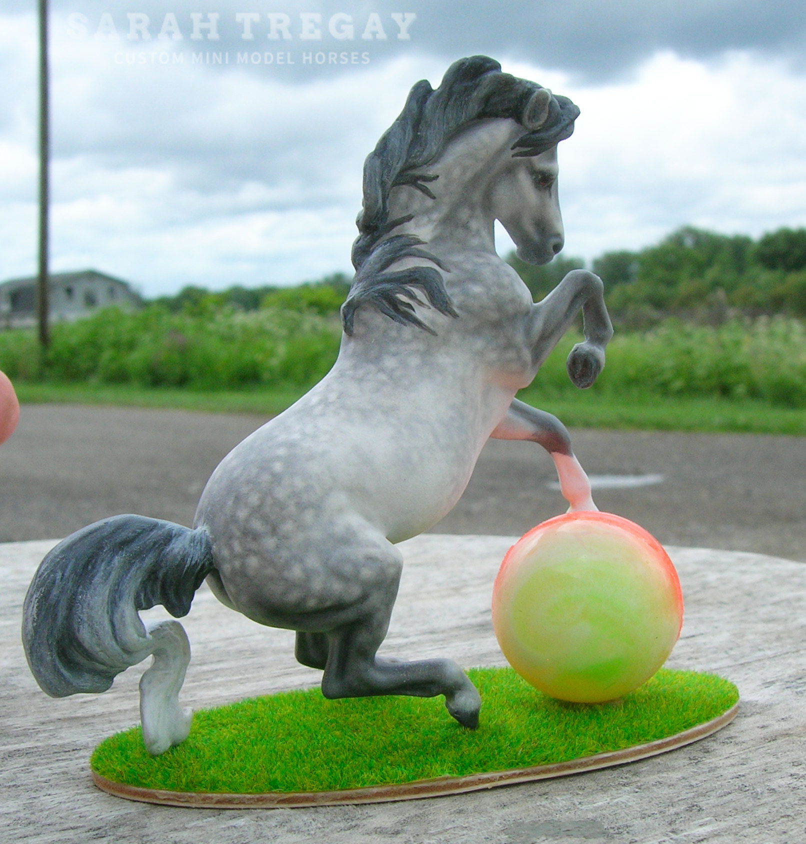 CM Mini Croi/Connamara Mare by Sarah Tregay, a Custom Mini/ Stablemate Model Horse dapple gray