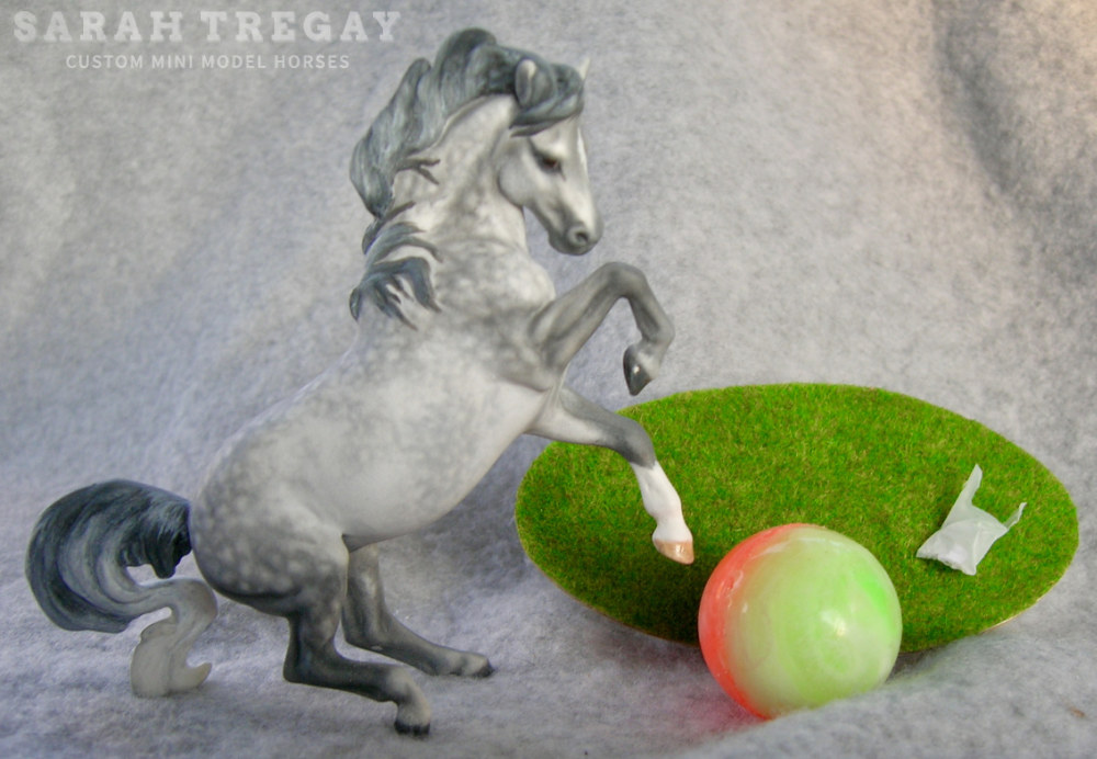 CM Mini Croi/Connamara Mare by Sarah Tregay, a Custom Mini/ Stablemate Model Horse dapple gray